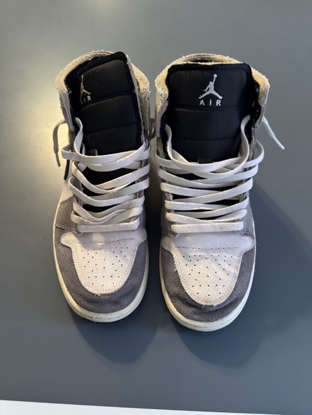 Nike Air Jordan High-Top Sneakers in Gray, White and Black